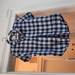 Lucky Brand Linen Button Down Short Sleeve Shirt